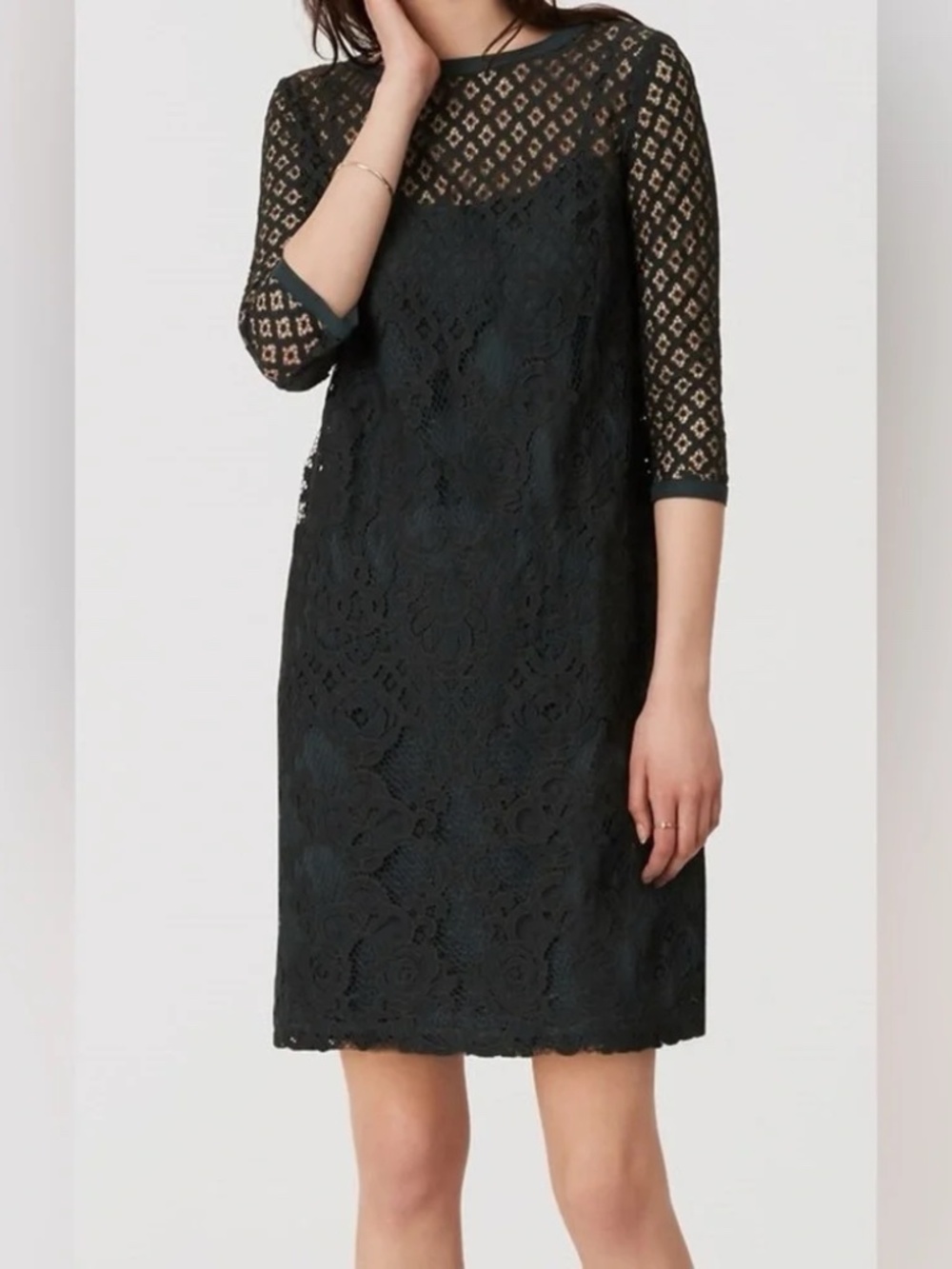 loft green Lace Dress